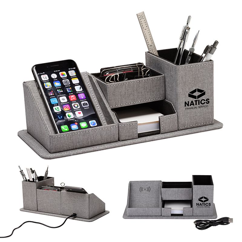 gray desk organizer