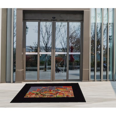 Logo Emissary Outdoor Rubber Floor Mat - 6' X 6'