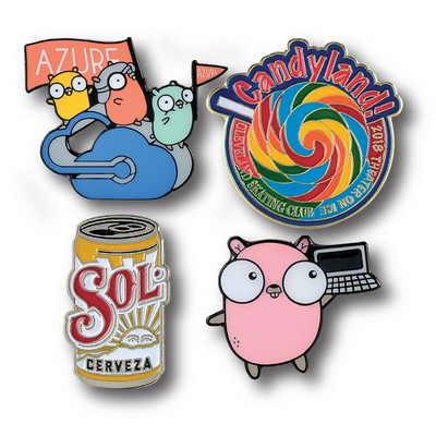 Custom Lapel Pins - 7/8" (0.875") Die Struck Iron Soft Enamel